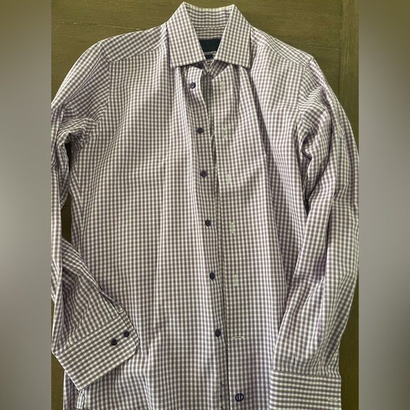 DAVID DONAHUE Trim Fit Dress Shirt Size 15.5 - 34/35 - Picture 4 of 5